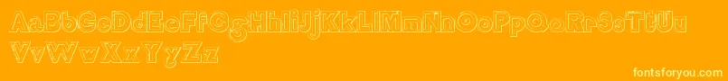 DelamottelargereliefBeveled Font – Yellow Fonts on Orange Background