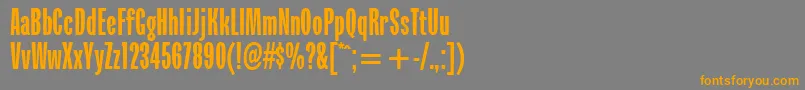 VerkehrItcTt-Schriftart – Orangefarbene Schriften auf grauem Hintergrund