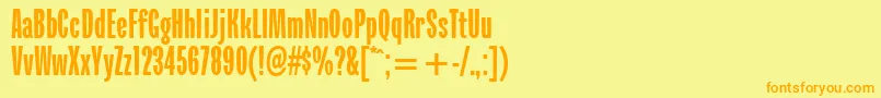 フォントVerkehrItcTt – オレンジの文字が黄色の背景にあります。