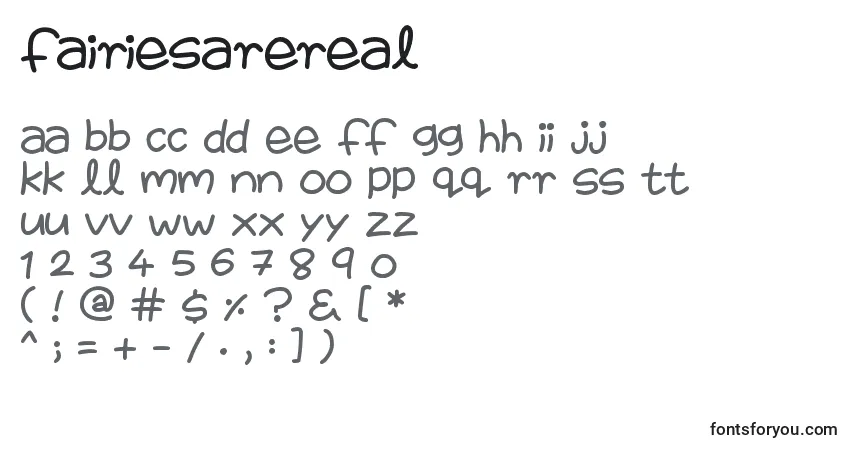 Schriftart FairiesAreReal – Alphabet, Zahlen, spezielle Symbole