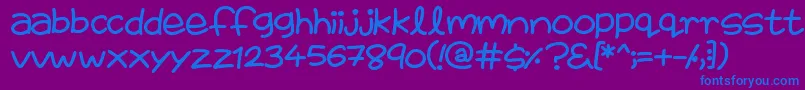 FairiesAreReal-fontti – siniset fontit violetilla taustalla