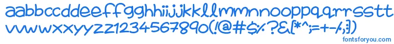 フォントFairiesAreReal – 白い背景に青い文字