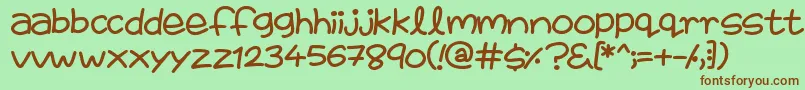 FairiesAreReal-fontti – ruskeat fontit vihreällä taustalla