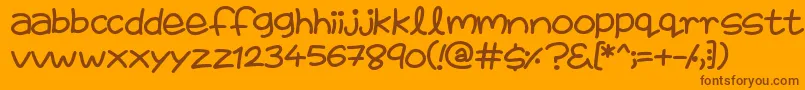 FairiesAreReal-Schriftart – Braune Schriften auf orangefarbenem Hintergrund