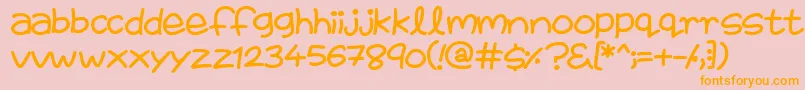 FairiesAreReal-fontti – oranssit fontit vaaleanpunaisella taustalla