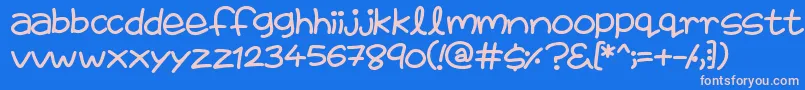 フォントFairiesAreReal – ピンクの文字、青い背景