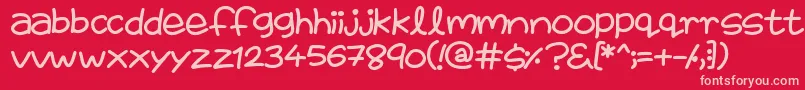 FairiesAreReal-fontti – vaaleanpunaiset fontit punaisella taustalla