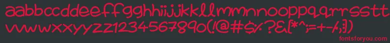 FairiesAreReal-fontti – punaiset fontit mustalla taustalla