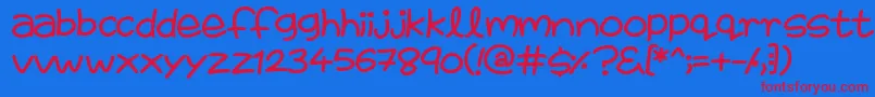 FairiesAreReal-fontti – punaiset fontit sinisellä taustalla
