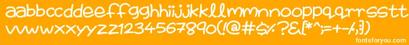 FairiesAreReal-Schriftart – Weiße Schriften auf orangefarbenem Hintergrund