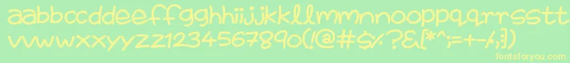 FairiesAreReal-fontti – keltaiset fontit vihreällä taustalla