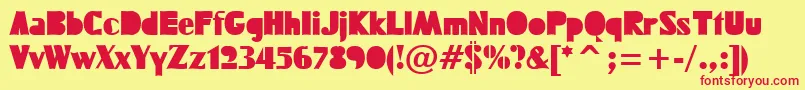 Fucktn Font – Red Fonts on Yellow Background