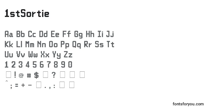 A fonte 1stSortie – alfabeto, números, caracteres especiais