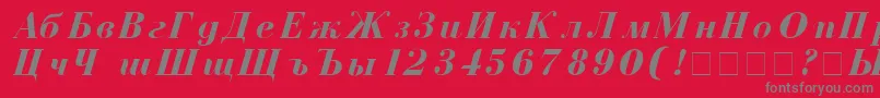 CzarBoldItalic-Schriftart – Graue Schriften auf rotem Hintergrund