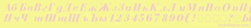 CzarBoldItalic Font – Pink Fonts on Yellow Background