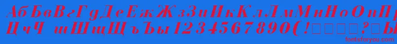 CzarBoldItalic Font – Red Fonts on Blue Background
