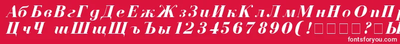 Шрифт CzarBoldItalic – белые шрифты на красном фоне