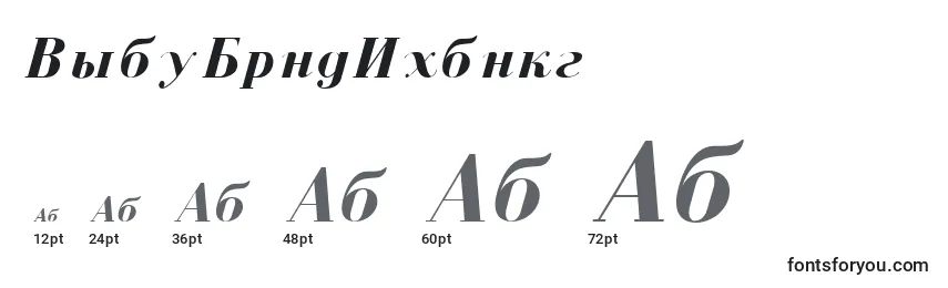 CzarBoldItalic Font Sizes