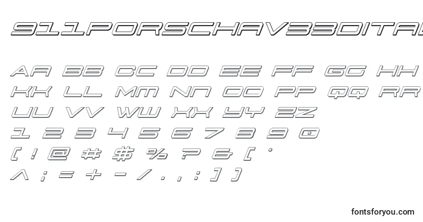 Schriftart 911porschav33Dital – Alphabet, Zahlen, spezielle Symbole