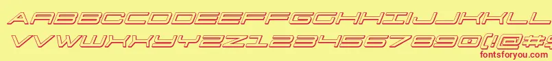 フォント911porschav33Dital – 赤い文字の黄色い背景