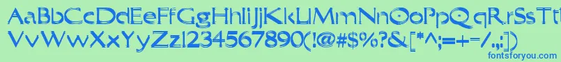 Trilayer Font – Blue Fonts on Green Background