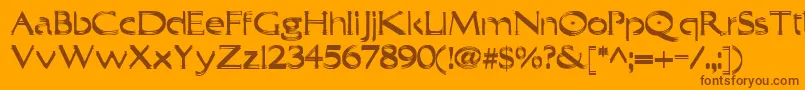 Trilayer Font – Brown Fonts on Orange Background