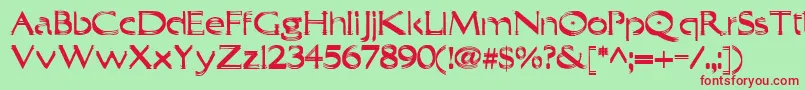 Trilayer Font – Red Fonts on Green Background