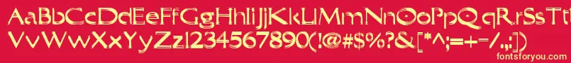 Trilayer Font – Yellow Fonts on Red Background