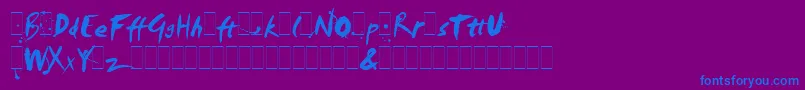 SmudgerAltsLetPlain.1.0 Font – Blue Fonts on Purple Background