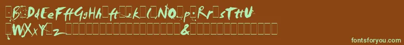 Шрифт SmudgerAltsLetPlain.1.0 – зелёные шрифты на коричневом фоне