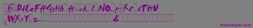 フォントSmudgerAltsLetPlain.1.0 – 紫色のフォント、灰色の背景