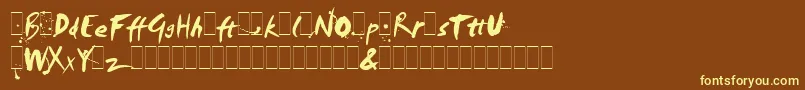 SmudgerAltsLetPlain.1.0 Font – Yellow Fonts on Brown Background