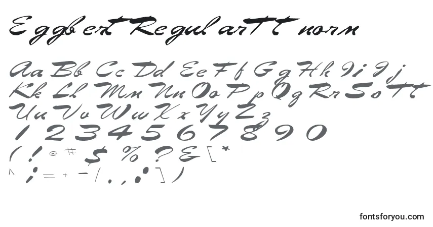 A fonte EggbertRegularTtnorm – alfabeto, números, caracteres especiais