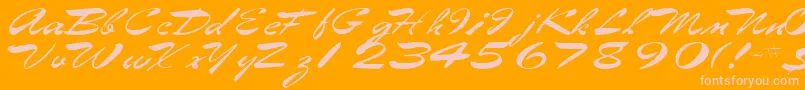 EggbertRegularTtnorm-Schriftart – Rosa Schriften auf orangefarbenem Hintergrund