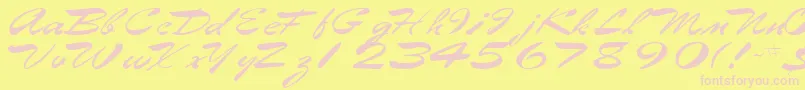 EggbertRegularTtnorm-Schriftart – Rosa Schriften auf gelbem Hintergrund