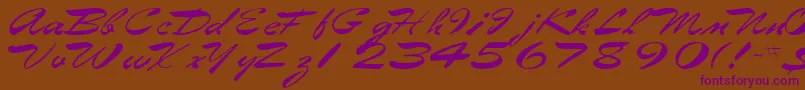 EggbertRegularTtnorm-Schriftart – Violette Schriften auf braunem Hintergrund