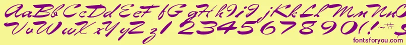 EggbertRegularTtnorm-Schriftart – Violette Schriften auf gelbem Hintergrund