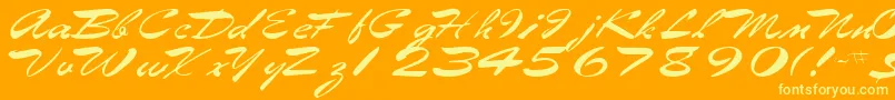 EggbertRegularTtnorm-Schriftart – Gelbe Schriften auf orangefarbenem Hintergrund