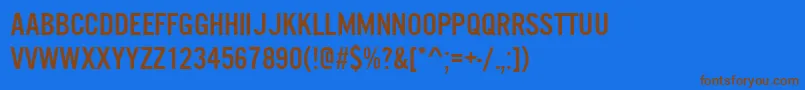 Us101 Font – Brown Fonts on Blue Background