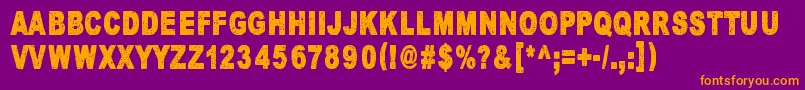 HumectezLaMouture Font – Orange Fonts on Purple Background