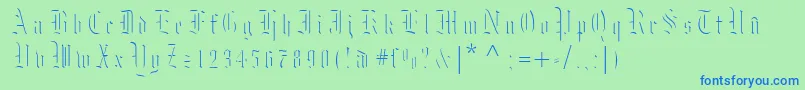 Moksl Font – Blue Fonts on Green Background
