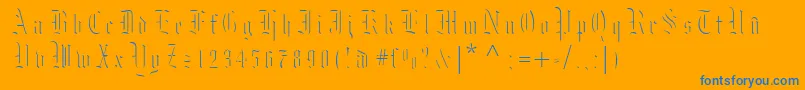 Moksl Font – Blue Fonts on Orange Background
