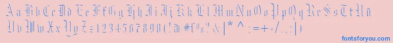 フォントMoksl – ピンクの背景に青い文字
