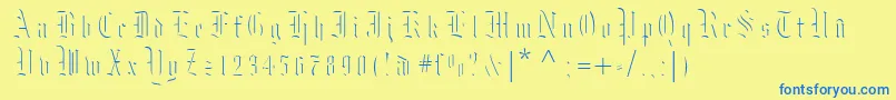 Moksl Font – Blue Fonts on Yellow Background