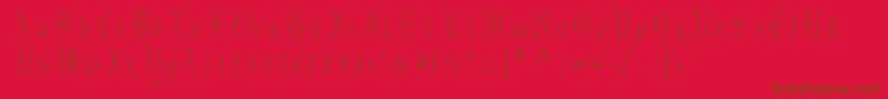 フォントMoksl – 赤い背景に茶色の文字