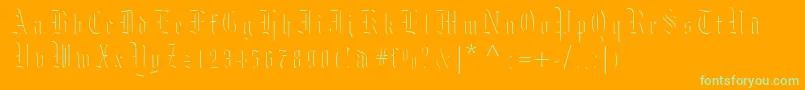 Moksl Font – Green Fonts on Orange Background