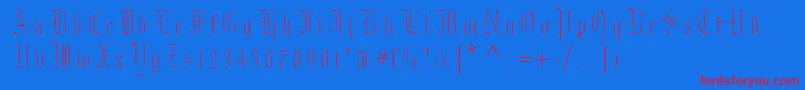 Moksl Font – Red Fonts on Blue Background