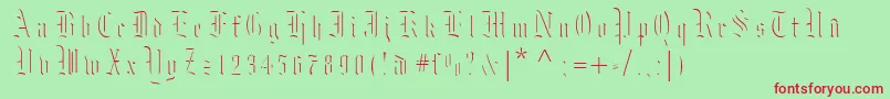 Moksl Font – Red Fonts on Green Background