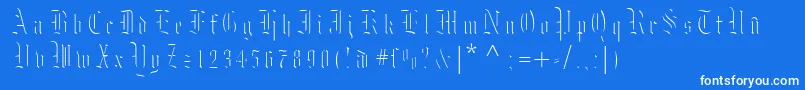 Шрифт Moksl – белые шрифты на синем фоне