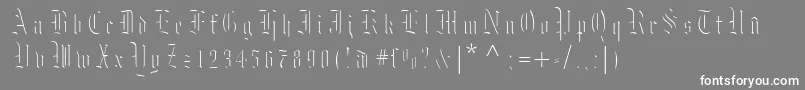 フォントMoksl – 灰色の背景に白い文字